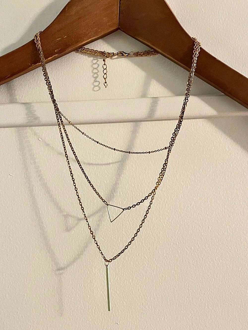 Cate & Chloe Yellow Gold coloured Layered Pendant Necklace